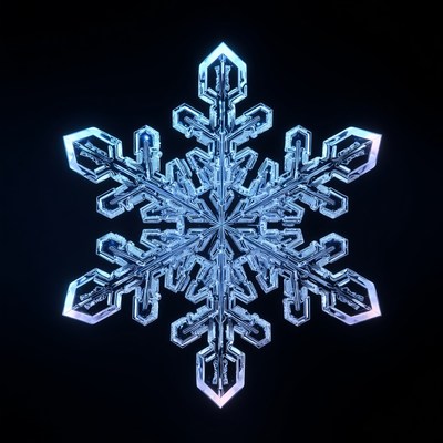 Glowing Blue Snowflake Crystal