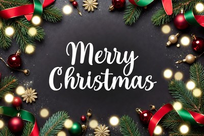 Merry Christmas with Festive Border