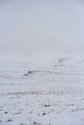 Snowy Landscape with Distant Mountains