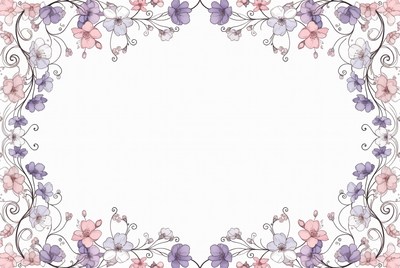 Purple Flower Frame Illustration