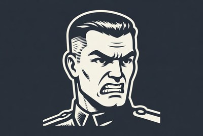 Angry military man illustration