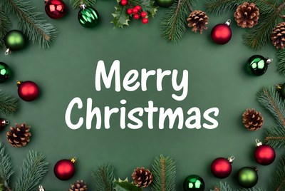 Merry Christmas Green Background Frame