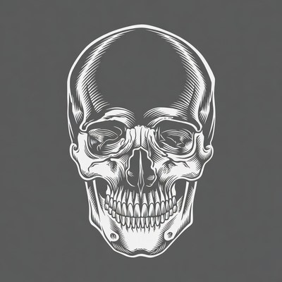 Skull illustration on gray background