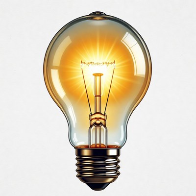 Glowing Light Bulb Illustration