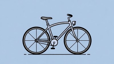 Line art bicycle illustration