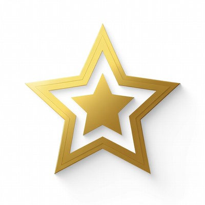 Golden 3D Star Outline
