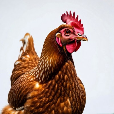 Brown hen with red comb
