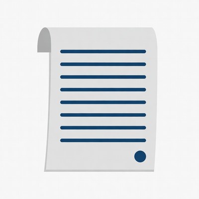 Rolled paper with lines and dot