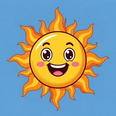 Cute Smiling Sun Illustration