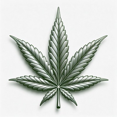 Green Cannabis Leaf Illustration