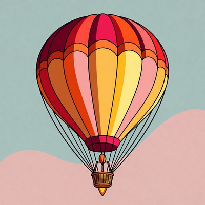 Colorful Hot Air Balloon Illustration