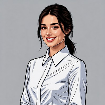 Smiling Asian woman in white shirt