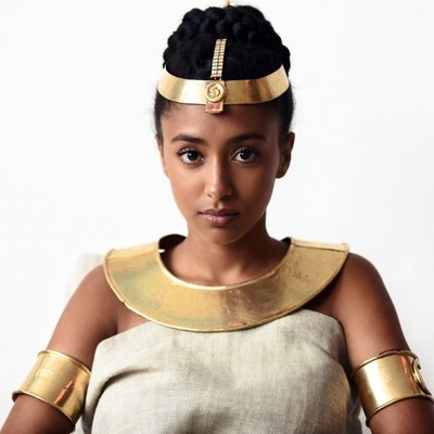 African woman in Egyptian pharaoh costume