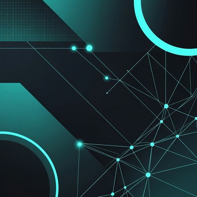 Abstract Teal Geometric Network Background