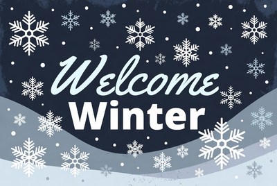 Welcome Winter Snowflakes Illustration
