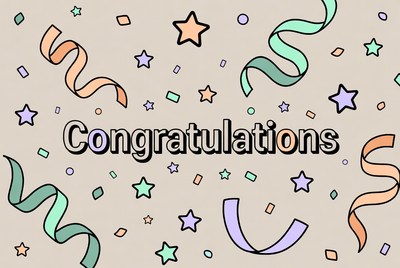 Colorful Congratulations Clipart with Confetti
