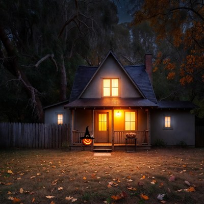 Spooky Haunted House Halloween Night