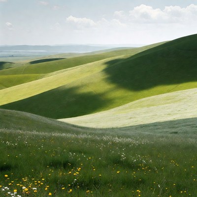Rolling Green Hills Landscape