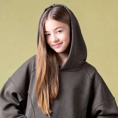 Girl in gray hoodie smiling