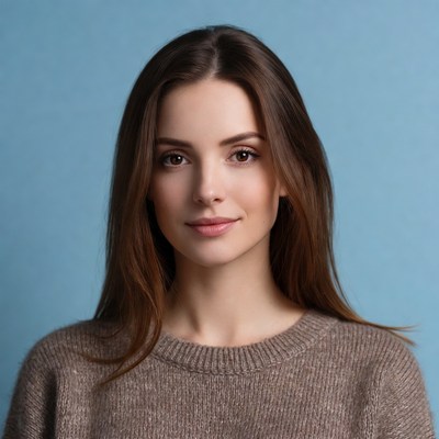 Woman with long brown hair smiling