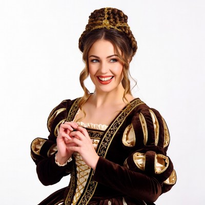 Woman in Renaissance velvet gown