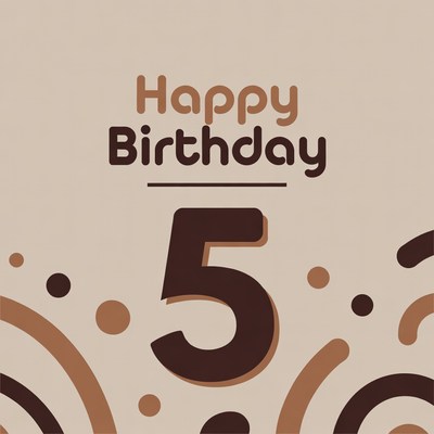 Happy 5th Birthday Illustration
