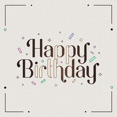 Happy Birthday Text Illustration