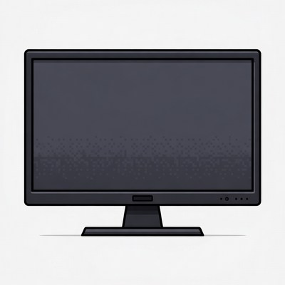Black Flat Screen Monitor Illustration
