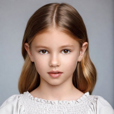 Young girl with brown hair