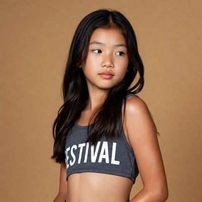 Asian girl in festival tank top