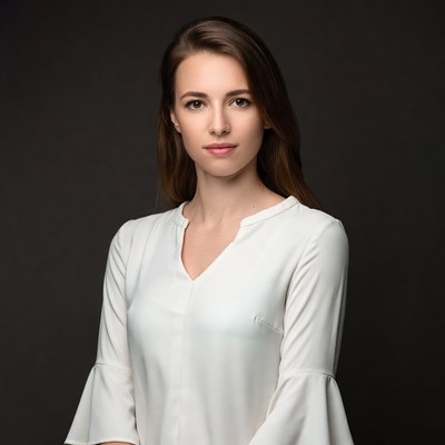 Woman in white blouse portrait