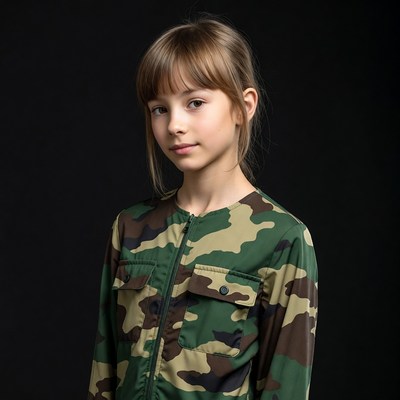 Girl in camouflage jacket