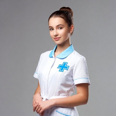 Young nurse in white uniform