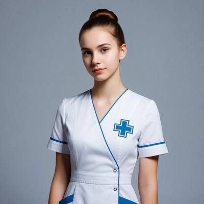 Young nurse in white uniform
