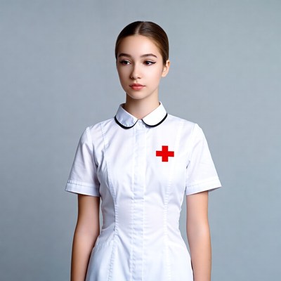 Asian nurse in white uniform