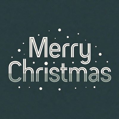 Merry Christmas Text with Snowflakes