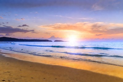 Sunrise over tropical beach