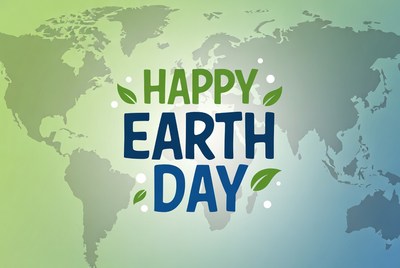 Happy Earth Day with World Map