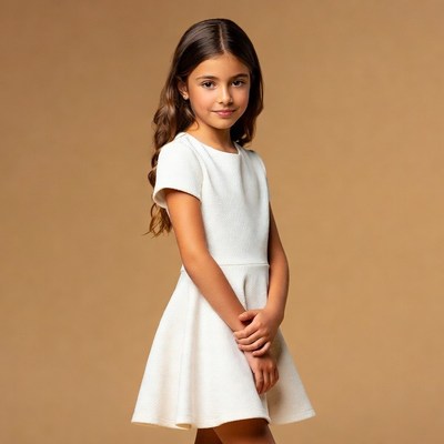 Young girl in white dress