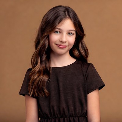 Young girl with long wavy hair
