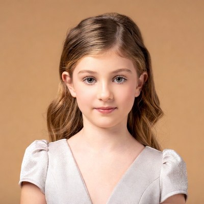 Young girl with wavy brown hair