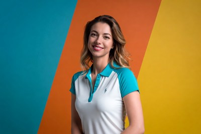 Smiling woman in polo shirt
