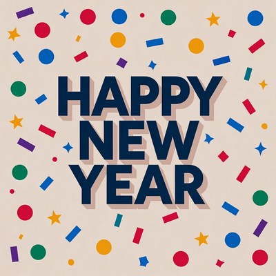 Happy New Year Confetti Illustration