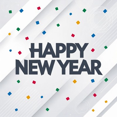 Happy New Year Confetti Illustration