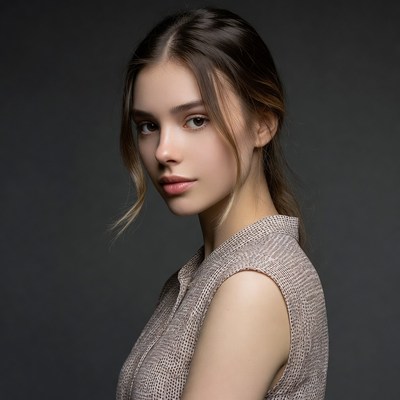 Young woman in profile view