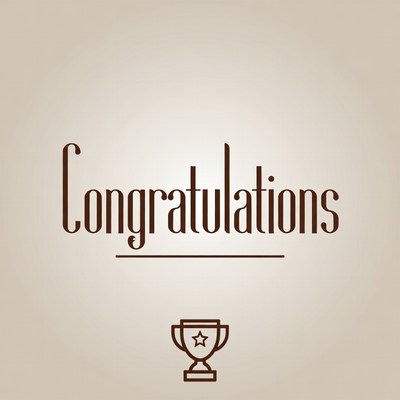 Congratulations with Trophy Icon