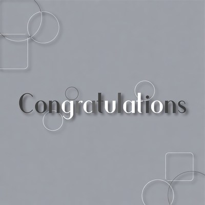 Congratulations Text with Geometric Shapes