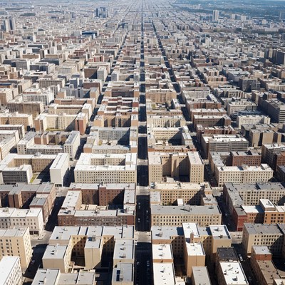 Aerial View of Chicago Grid Street