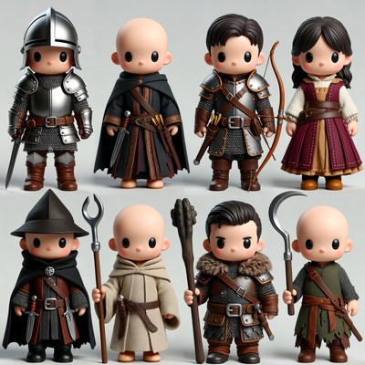 Chibi Fantasy RPG Character Figures