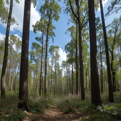 Tall Pine Forest Path